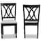 Baxton Studio Reneau Grey Upholstered Espresso Wood 2-Piece Dining Chair Set 162-10528 - alternate 3